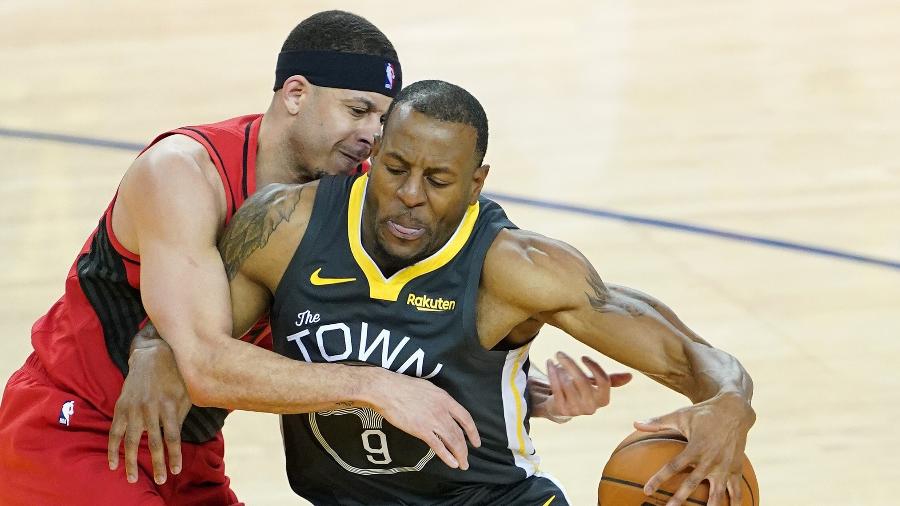 Andre Iguodala durante jogo do Golden State Warriors - Thearon W. Henderson/Getty Images/AFP