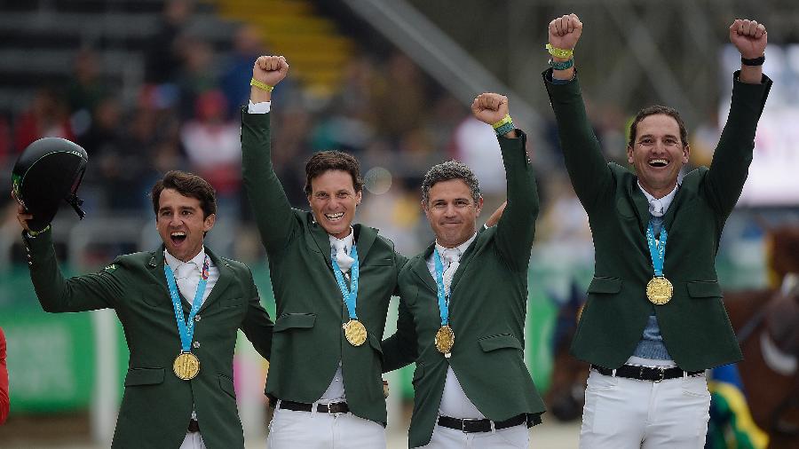 Equipe brasileira garantiu vaga olímpica com ouro no Pan de Lima - Alexandre Loureiro/COB