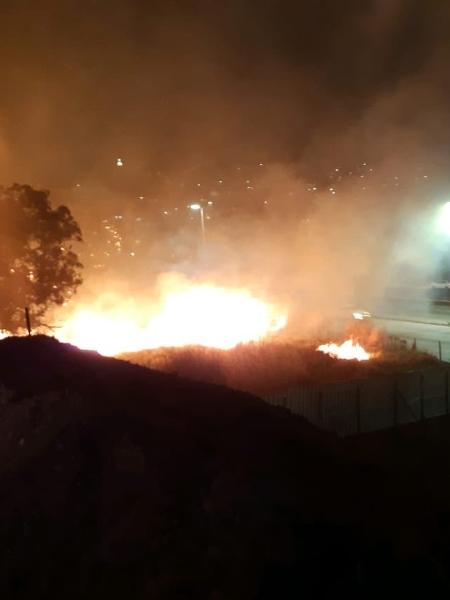 Incêndio atinge lote ao lado da Arena MRV - Reprodução
