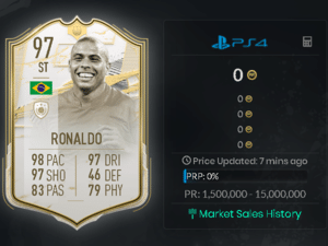 FIFA 21: mercado ilegal vende carta lendária de Ronaldo por R$ 14
