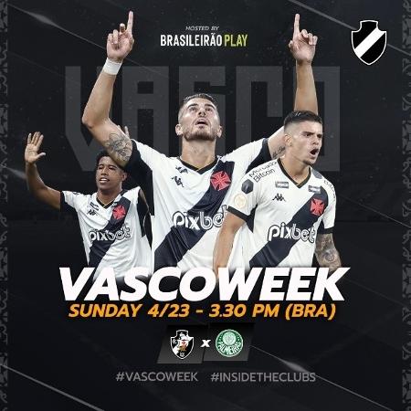 Empresa de direitos internacionais do Brasileiro promove a "Vasco Week" para jogo com Palmeiras - Divulgação