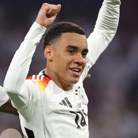 Musiala comemora gol marcado pela Alemanha contra a Escócia, pela Eurocopa Musiala comemora gol marcado pela Alemanha contra a Escócia, pela Eurocopa