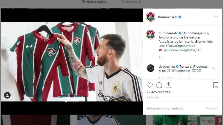 Thiago Silva camisa Messi - Reprodução - Reprodução