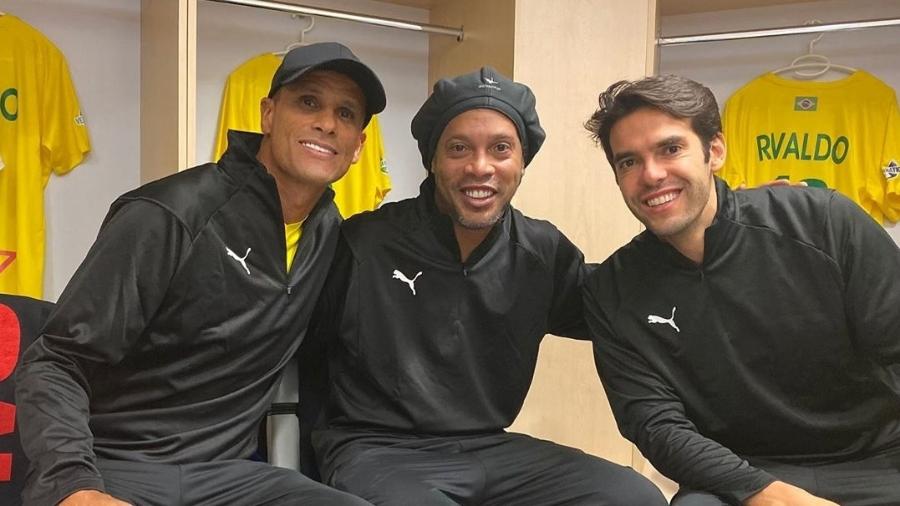 Ronaldinho, Kaká e Rivaldo em amistoso  - Reprodução/Instagram