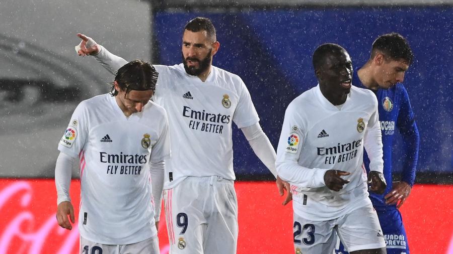 Benzema comemora gol contra o Getafe pelo Espanhol - Gabriel Bouys/AFP