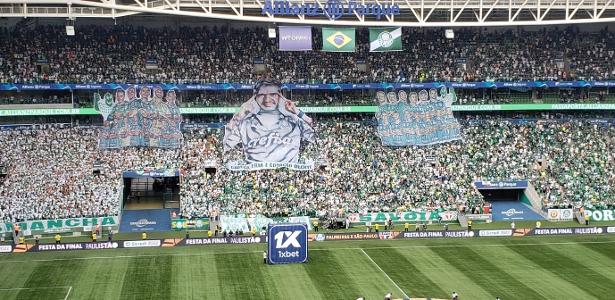 Torcida do Palmeiras prepara mosaico 3D para partida diante do Flamengo