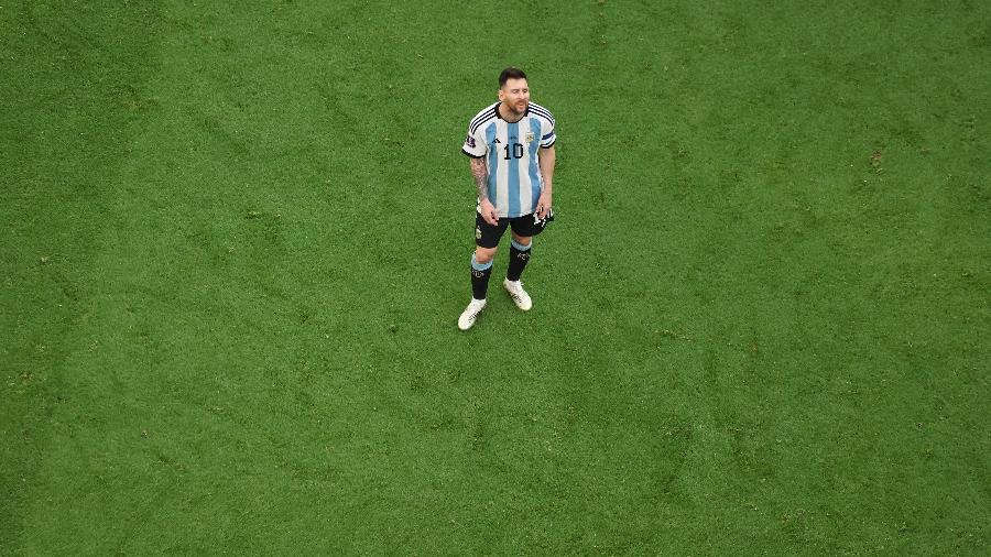 Reação de Lionel Messi após o apito final da derrota da Argentina contra a Arábia Saudita - Maddie Meyer - FIFA/FIFA via Getty Images