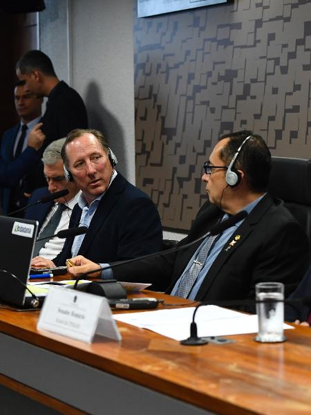 John Textor, dono da SAF Botafogo, durante depoimento à CPI das Apostas, no Senado