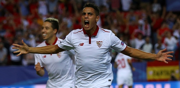 Ben Yedder festeja gol do Sevilla contra o Lyon - Marcelo del Pozo/Reuters - Marcelo del Pozo/Reuters