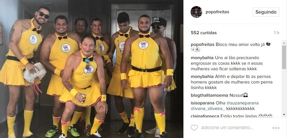 Popó aparece com amigos vestido de Pokémon para curtir o Carnaval - Reprodução/Instagram