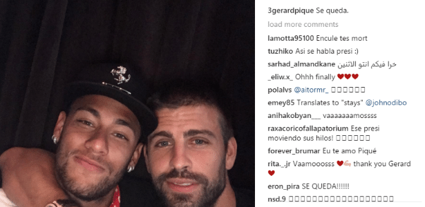 Lateral repercutiu postagem de foto com Neymar: "Esperamos que continue" - Reprodução