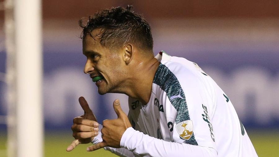 Gustavo Scarpa comemora gol do Palmeiras contra o Melgar - Cesar Greco/Ag. Palmeiras/Divulgação