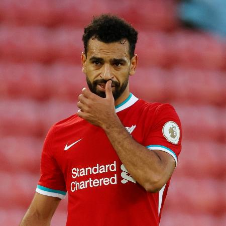 Mohamed Salah, durante partida do Liverpool - REUTERS/Phil Noble