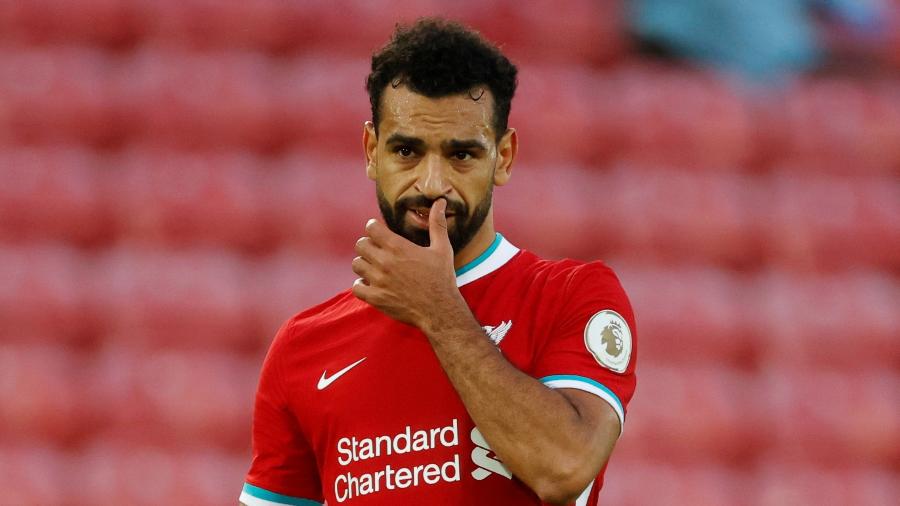Mohamed Salah, durante partida do Liverpool - REUTERS/Phil Noble