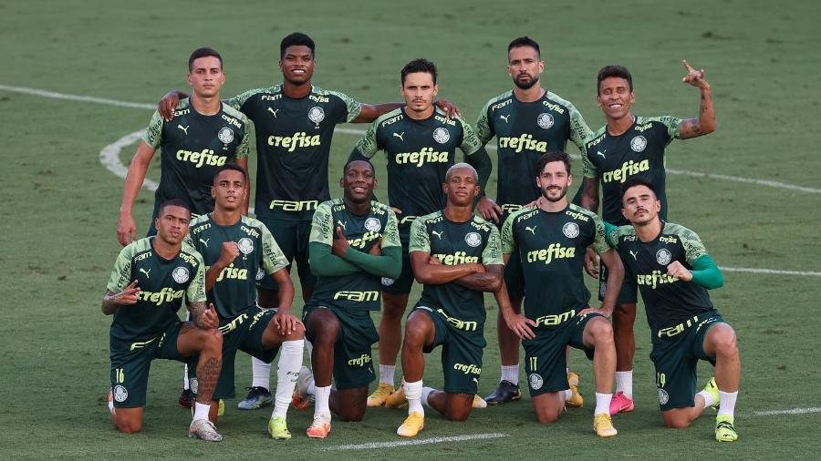 Jogadores do Palmeiras durante treino na Academia de Futebol - Cesar Greco