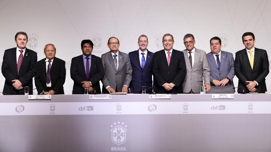 Vice-presidentes da CBF e Rogério Caboclo, na eleição da entidade em 2018 - Lucas Figueiredo/CBF