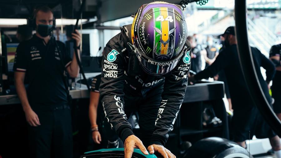 Lewis Hamilton correu o GP de São Paulo com um capacete personalizado para a corrida - Mercedes