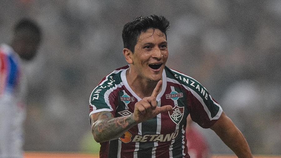 Cano comemora gol pelo Fluminense contra o Fortaleza pela Copa do Brasil - Thiago Ribeiro/AGIF