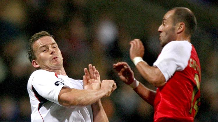 Vitor Castanheira (à dir.) no jogo entre Braga e Bolton pela Uefa Cup em 2007