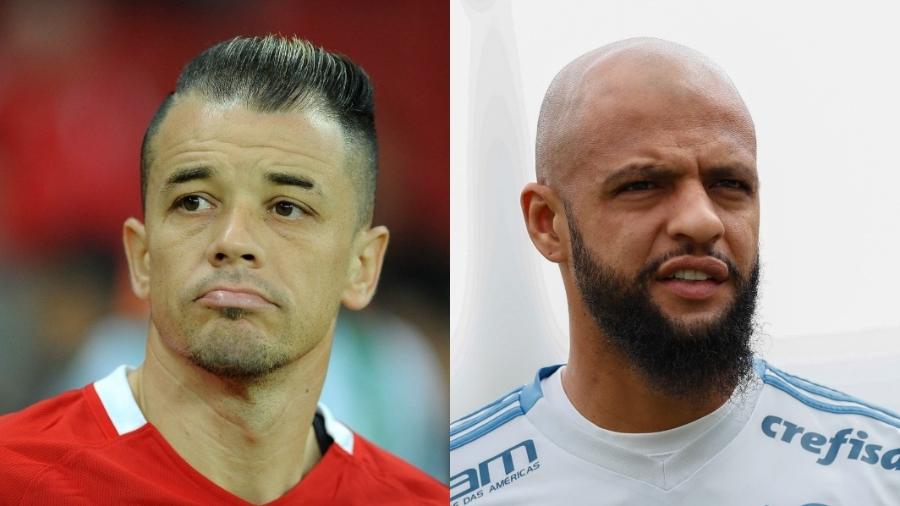 D"Alessandro e Felipe Melo se enfrentarão pela sétima vez em Inter x Palmeiras - Ricardo Rimoli/AGIF e Marcello Zambrana/AGIF