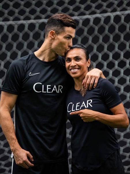 Cristiano Ronaldo e Marta Silva, gigantes do futebol mundial - Reprodução/ Instagram