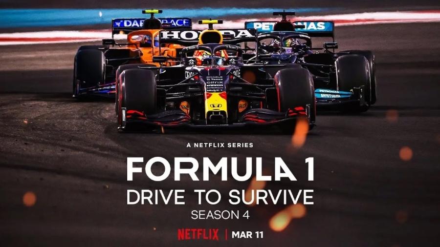 Peça promocional da quarta temporada de "Drive To Survive", série da Netflix sobre a Fórmula 1 - Reprodução 