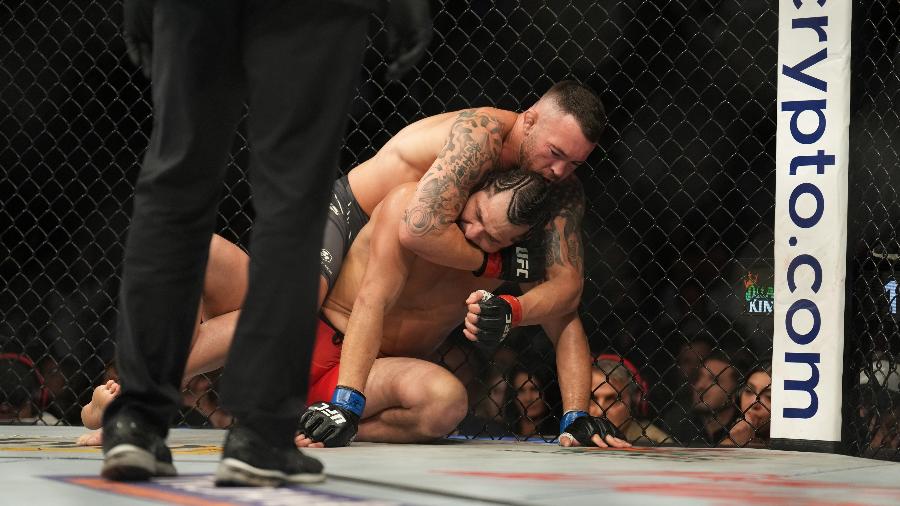 Jorge Masvidal e Colby Covington durante luta do UFC ocorrida em março  - Louis Grasse/PxImages/Icon Sportswire via Getty Images
