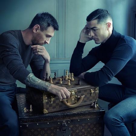 Cristiano Ronaldo e Messi jogam xadrez em campanha publicitária - Annie Leibovitz - Divulgação/Instagram