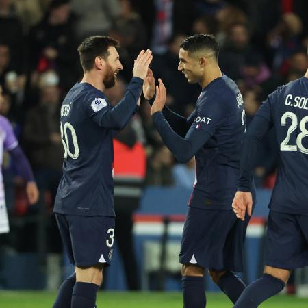 Messi e Hakimi, quando atuaram juntos no PSG - Xavier Laine/Getty Images