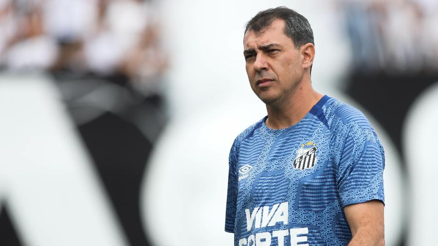 Fabio Carille, técnico do Santos, durante jogo contra o CRB