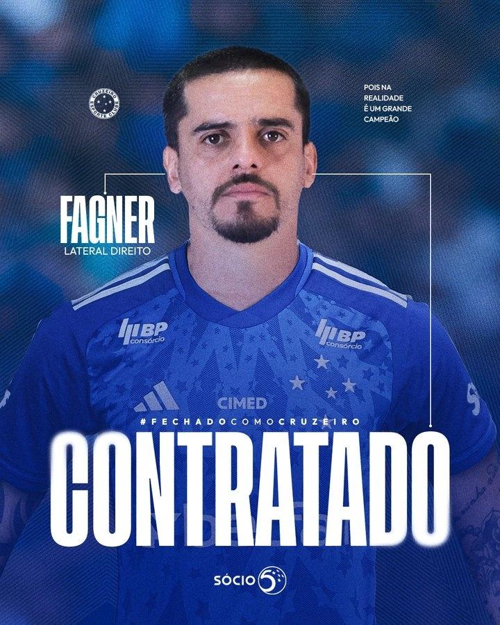 Cruzeiro anuncia contratação de Fagner, ex-Corinthians, até o fim de 2025. Foto: Divulgação