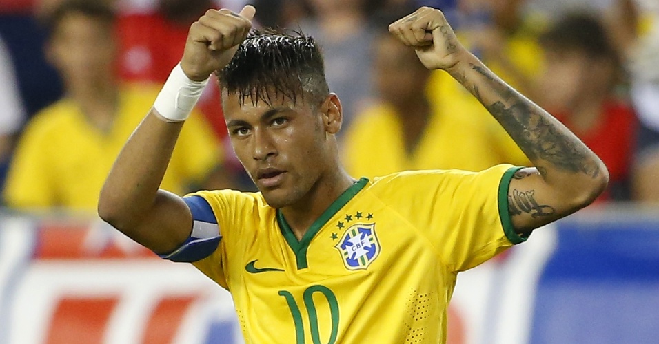 Neymar comemora após marcar contra os Estados Unidos na vitória por 4 a 1, em setembro de 2015