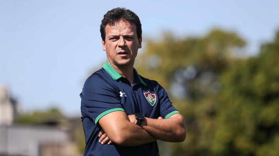 Técnico Fernando Diniz tem sofrido questionamentos após oito jogos sem vitória do Fluminense - LUCAS MERÇON/ FLUMINENSE F.C.