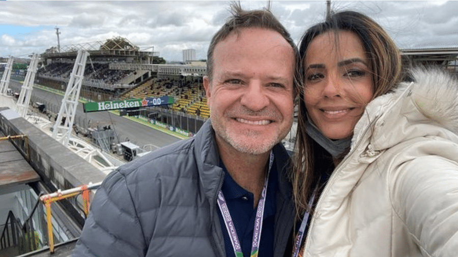Rubinho Barrichello e Paloma Tocci durante o Grande Prêmio do Brasil - Instagram