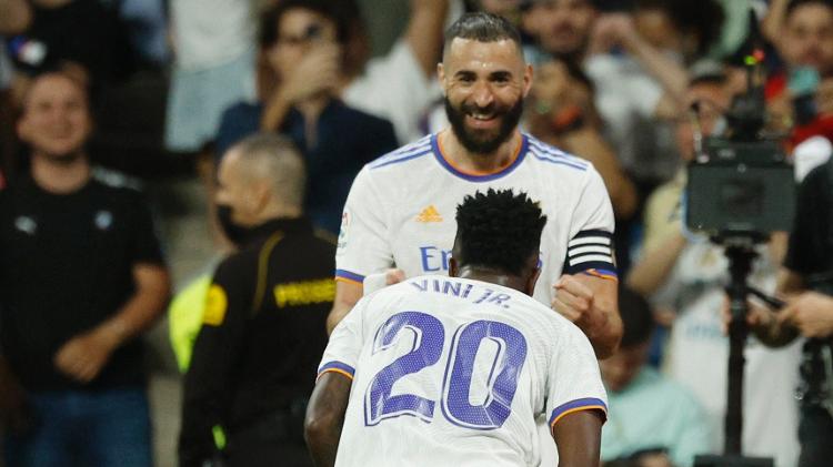 Benzema deu assistência para Vinicius Júnior em Real Madrid x Levante - Susana Vera/Reuters - Susana Vera/Reuters