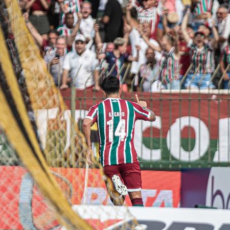Germán Cano comemora o gol do Fluminense sobre o Resende "fazendo o L" - Marcelo Gonçalves / Fluminense