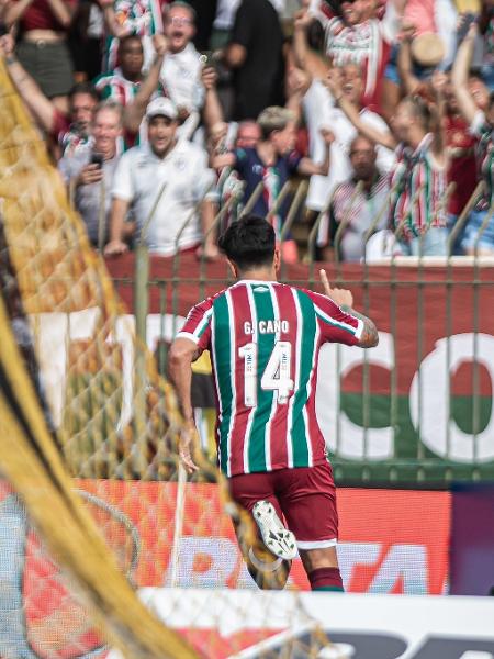 Germán Cano comemora o gol do Fluminense sobre o Resende "fazendo o L" - Marcelo Gonçalves / Fluminense