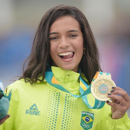 Rayssa Leal, com o primeiro ouro do Brasil em Santiago-2023