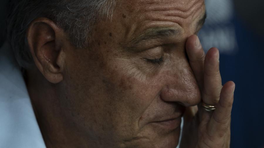 Tite, técnico do Flamengo, durante jogo contra o Athletico pelo Brasileirão