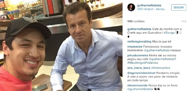 Guilherme Batista irritou Dunga ao postar fotos como se fosse membro da delegação - Reprodução/Instagram