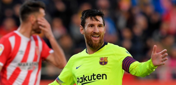 Messi marcou contra o Girona e chegou a 19 gols em 19 jogos no Espanhol - LLUIS GENE/AFP