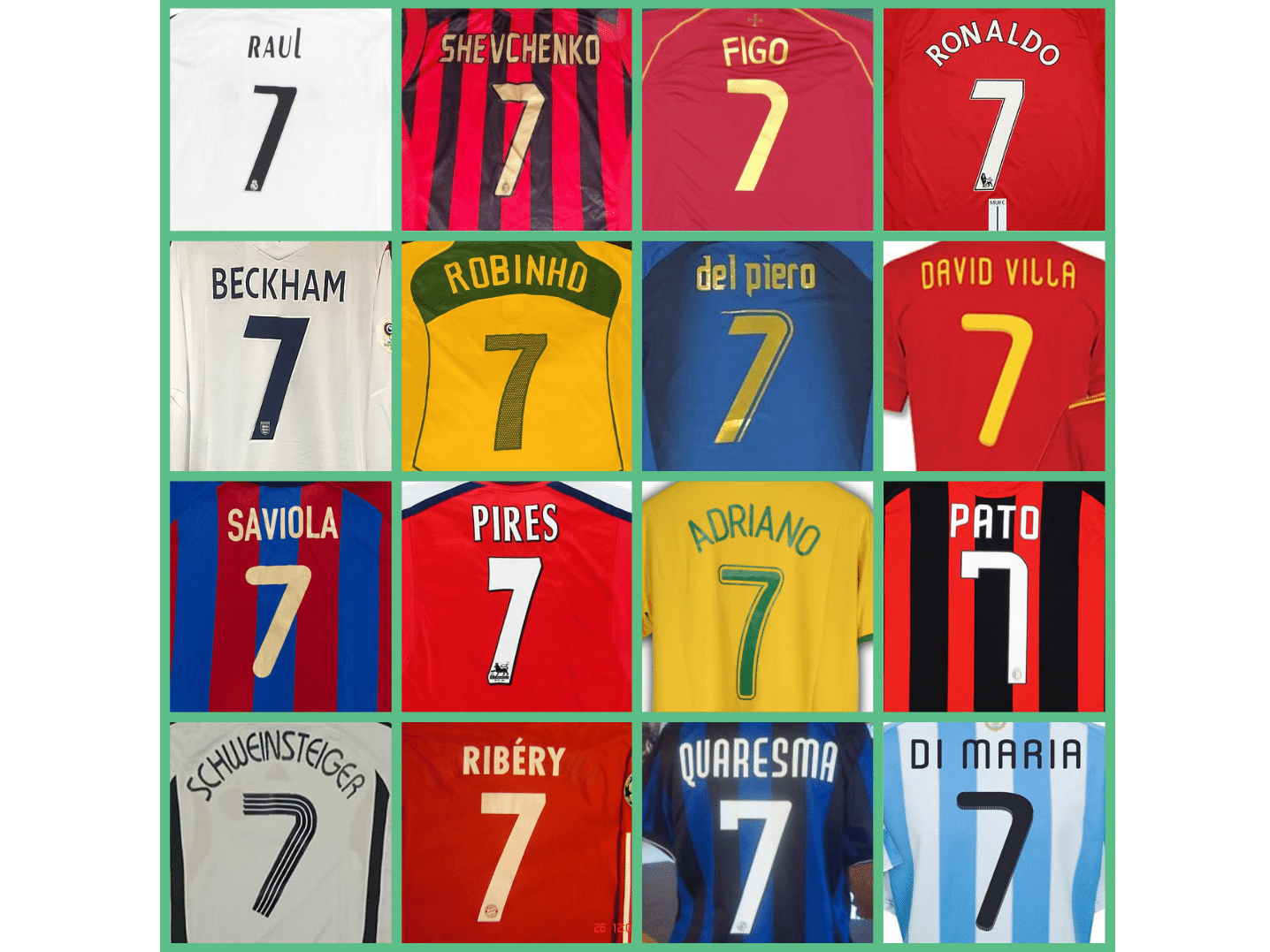 Qual número de camisa esses jogadores de futebol usavam em seus times?
