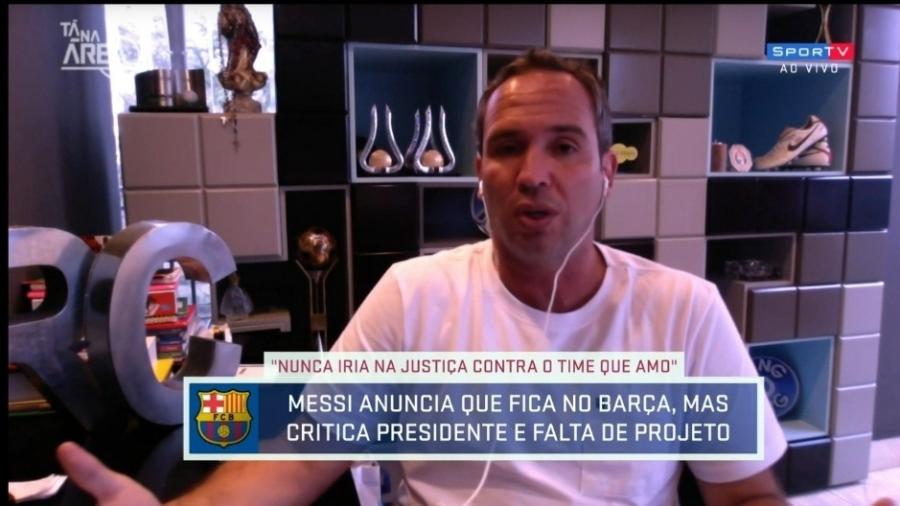 Caio Ribeiro diz que Messi seguirá espetacular após tentativa de saída do Barça - Reprodução/SporTV