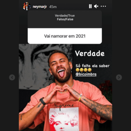 Neymar disse que vai namorar em 2021 - Reprodução/Instagram