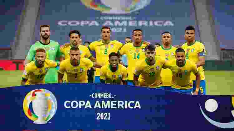 Seleção brasileira posa para foto antes do duelo com a Venezuela, que marca a abertura da Copa América 2021 - DIDA SAMPAIO/ESTADÃO CONTEÚDO - DIDA SAMPAIO/ESTADÃO CONTEÚDO