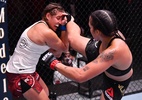 Amanda chegou carregada à coletiva antes de ser suspensa por lesão na perna - Jeff Bottari/Zuffa LLC