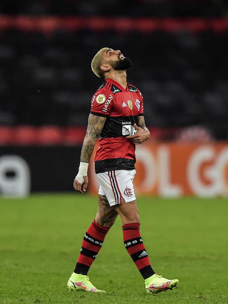 Gabigol, atacante do Flamengo, durante o jogo contra o Internacional - Thiago Ribeiro/AGIF