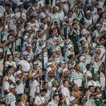 Torcida palmeirense durante partida entre Palmeiras e São Paulo na Arena Allianz Parque pelo campeonato Copa do Brasil 2022 - Marcello Zambrana/Marcello Zambrana/AGIF