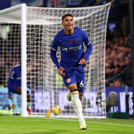Thiago Silva, do Chelsea, em jogo contra o Manchester City pelo Campeonato Inglês