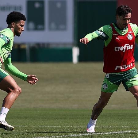 Murilo e Maurício, durante treino do Palmeiras